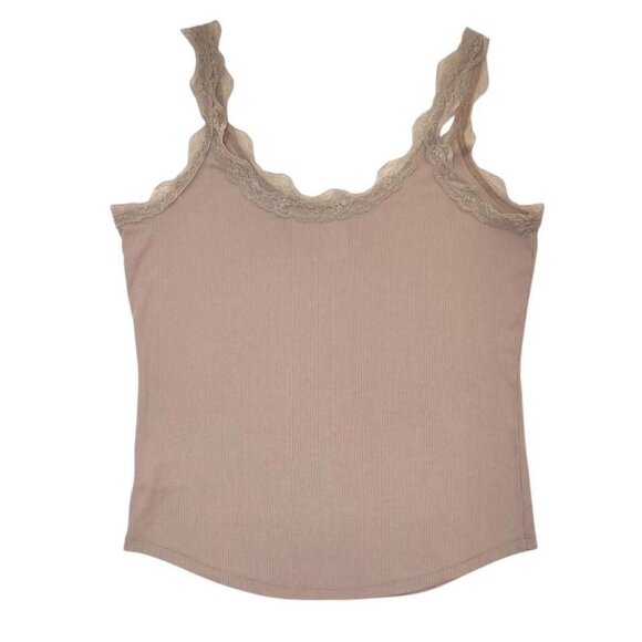 GapBody Modal Ribbed Camisole Tank Nude Mauve L Soft Feminine Top - Picture 4 of 6